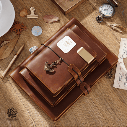 Sổ Da Bò Handmade Cao Cấp Thay Lõi Khoá Dây - SO015 MyChapter Notebook
