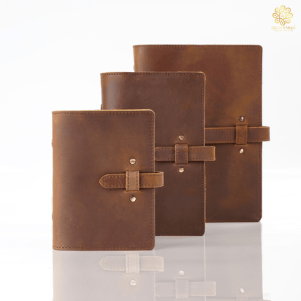Sổ Da Bò Handmade Cao Cấp Khóa Cài Thay Lõi - SO021 MyChapter Notebook