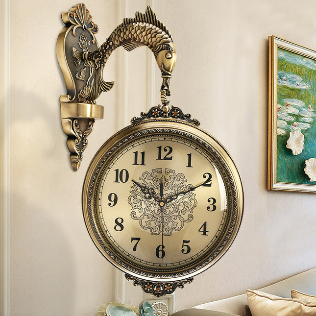 Đồng Hồ Treo Tường Hai Mặt Con Cá