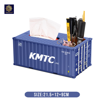 Mô Hình Hộp Bút Và Khăn Giấy Container Size 21.5 Cm Cửa Đóng Mở
