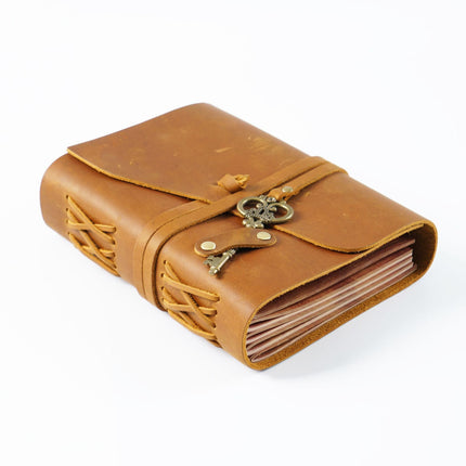 Sổ Da Bò Handmade Cao Cấp Dây Móc Chìa Khóa - SO013 MyChapter Notebook