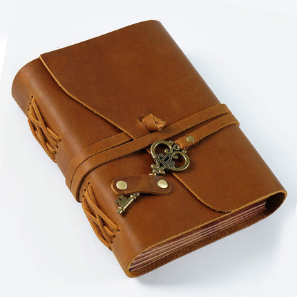 Sổ Da Bò Handmade Cao Cấp Dây Móc Chìa Khóa - SO013 MyChapter Notebook