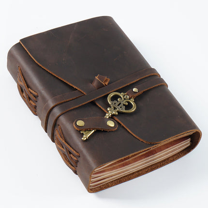 Sổ Da Bò Handmade Cao Cấp Dây Móc Chìa Khóa - SO013 MyChapter Notebook