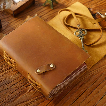 Sổ Da Bò Handmade Cao Cấp Dây Móc Chìa Khóa - SO013 MyChapter Notebook