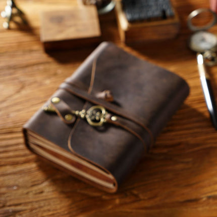 Sổ Da Bò Handmade Cao Cấp Dây Móc Chìa Khóa - SO013 MyChapter Notebook