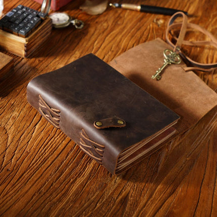 Sổ Da Bò Handmade Cao Cấp Dây Móc Chìa Khóa - SO013 MyChapter Notebook