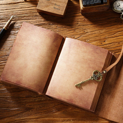 Sổ Da Bò Handmade Cao Cấp Dây Móc Chìa Khóa - SO013 MyChapter Notebook