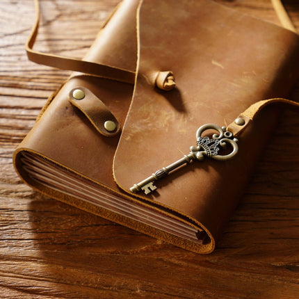 Sổ Da Bò Handmade Cao Cấp Dây Móc Chìa Khóa - SO013 MyChapter Notebook