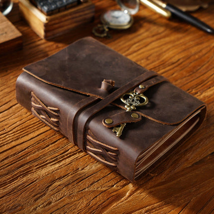 Sổ Da Bò Handmade Cao Cấp Dây Móc Chìa Khóa - SO013 MyChapter Notebook