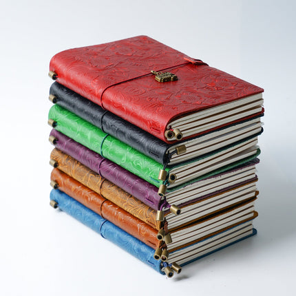Sổ Tay Da Bò Handmade Cao Cấp - Notebook Khoá Dây Hoa Văn - SO024 MyChapter Notebook
