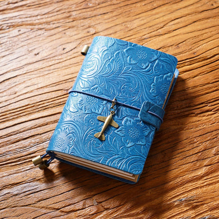 Sổ Tay Da Bò Handmade Cao Cấp - Notebook Khoá Dây Hoa Văn - SO024 MyChapter Notebook