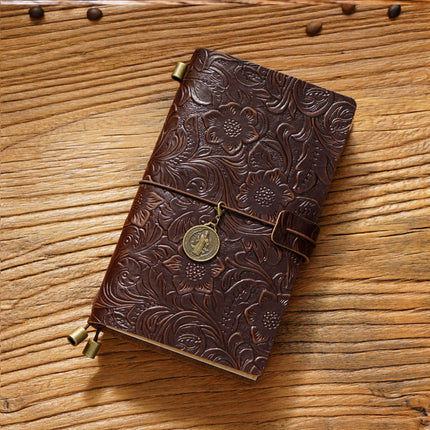 Sổ Tay Da Bò Handmade Cao Cấp - Notebook Khoá Dây Hoa Văn - SO024 MyChapter Notebook