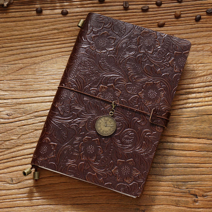 Sổ Tay Da Bò Handmade Cao Cấp - Notebook Khoá Dây Hoa Văn - SO024 MyChapter Notebook