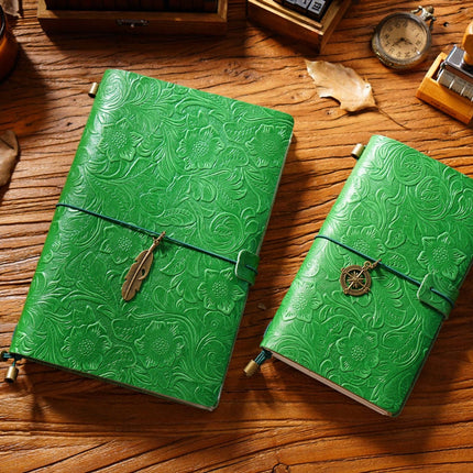 Sổ Tay Da Bò Handmade Cao Cấp - Notebook Khoá Dây Hoa Văn - SO024 MyChapter Notebook