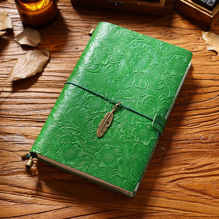 Sổ Tay Da Bò Handmade Cao Cấp - Notebook Khoá Dây Hoa Văn - SO024 MyChapter Notebook