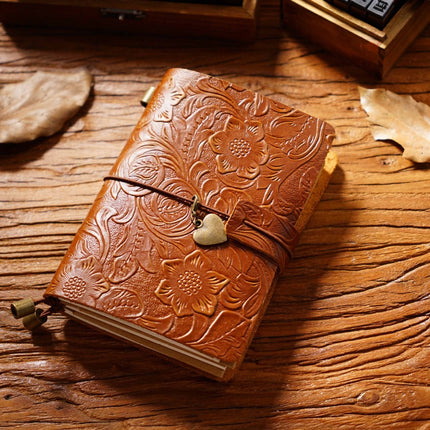 Sổ Tay Da Bò Handmade Cao Cấp - Notebook Khoá Dây Hoa Văn - SO024 MyChapter Notebook