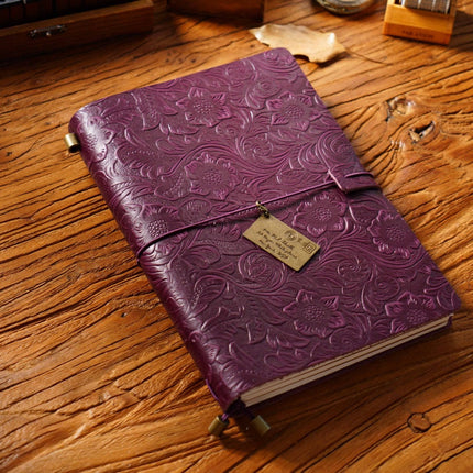 Sổ Tay Da Bò Handmade Cao Cấp - Notebook Khoá Dây Hoa Văn - SO024 MyChapter Notebook
