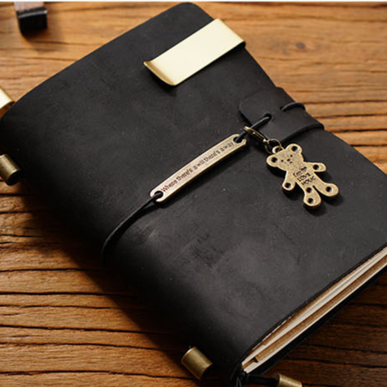 Sổ Da Bò Khóa Dây Viền Trơn Handmade Cao Cấp - SO019 MyChapter Notebook