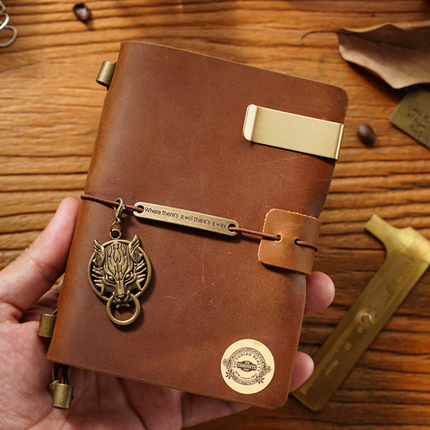 Sổ Da Bò Khóa Dây Viền Trơn Handmade Cao Cấp - SO019 MyChapter Notebook