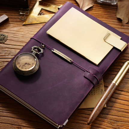 Sổ Da Bò Khóa Dây Viền Trơn Handmade Cao Cấp - SO019 MyChapter Notebook