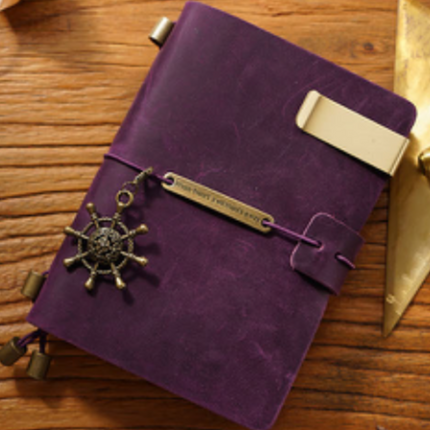 Sổ Da Bò Khóa Dây Viền Trơn Handmade Cao Cấp - SO019 MyChapter Notebook