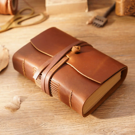 Sổ Tay Da Bò Handmade Cao Cấp  - Khóa Dây - SO003 MyChapter Notebook