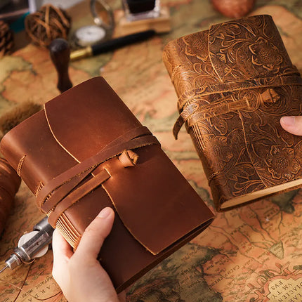 Sổ Tay Da Bò Handmade Cao Cấp  - Khóa Dây - SO003 MyChapter Notebook