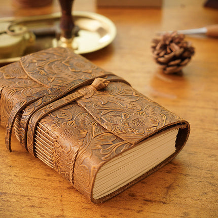 Sổ Tay Da Bò Handmade Cao Cấp  - Khóa Dây - SO003 MyChapter Notebook