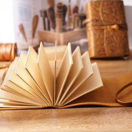 Sổ Tay Da Bò Handmade Cao Cấp  - Khóa Dây - SO003 MyChapter Notebook