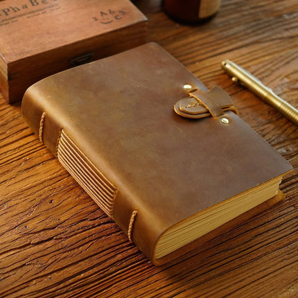 Sổ Da Bò Handmade Cao Cấp Khóa Cài - SO012 MyChapter Notebook