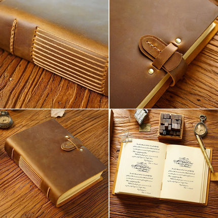 Sổ Da Bò Handmade Cao Cấp Khóa Cài - SO012 MyChapter Notebook