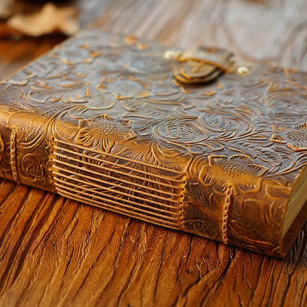 Sổ Da Bò Handmade Cao Cấp Khóa Cài - SO012 MyChapter Notebook