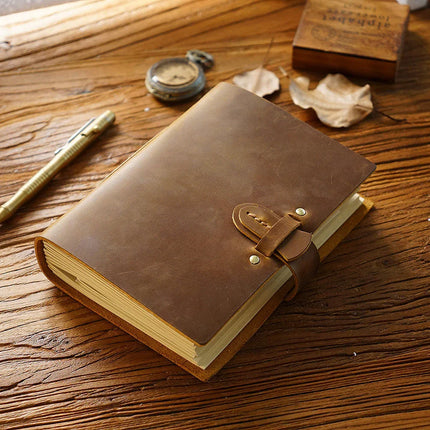Sổ Da Bò Handmade Cao Cấp Khóa Cài - SO012 MyChapter Notebook