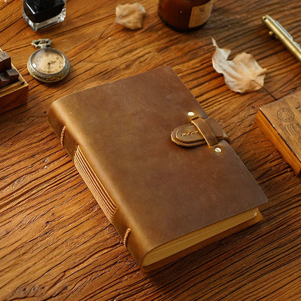 Sổ Da Bò Handmade Cao Cấp Khóa Cài - SO012 MyChapter Notebook