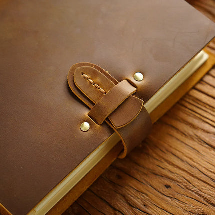 Sổ Da Bò Handmade Cao Cấp Khóa Cài - SO012 MyChapter Notebook