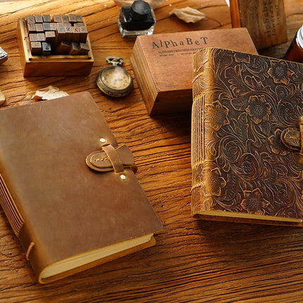 Sổ Da Bò Handmade Cao Cấp Khóa Cài - SO012 MyChapter Notebook