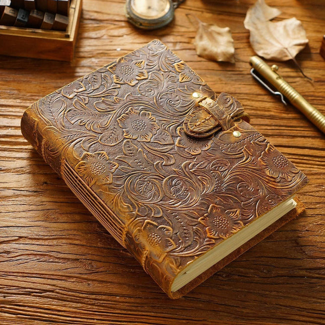 Sổ Da Bò Handmade Cao Cấp Khóa Cài - SO012 MyChapter Notebook