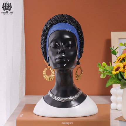 Tượng Cô Gái Châu Phi Áo Trắng Décor