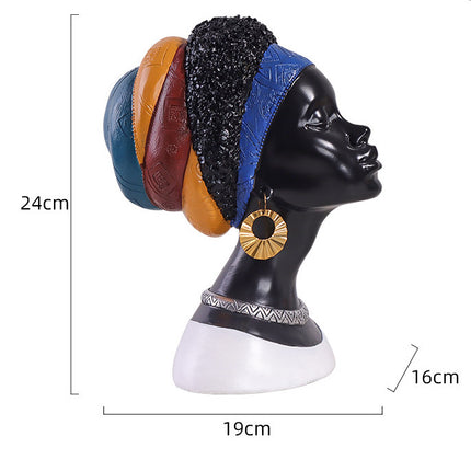 Tượng Cô Gái Châu Phi Áo Trắng Décor