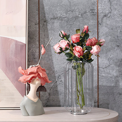 Tượng Cô Gái & Bông Hoa Décor