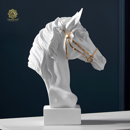 Tượng Đầu Ngựa Thần Pegasus Trắng Décor