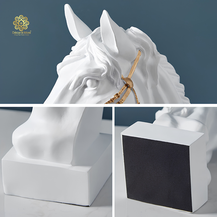 Tượng Đầu Ngựa Thần Pegasus Trắng Décor