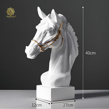 Tượng Đầu Ngựa Thần Pegasus Trắng Décor