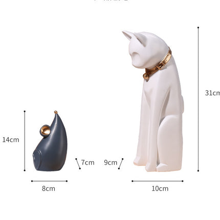 Tượng Trừu Tượng Mèo & Chuột