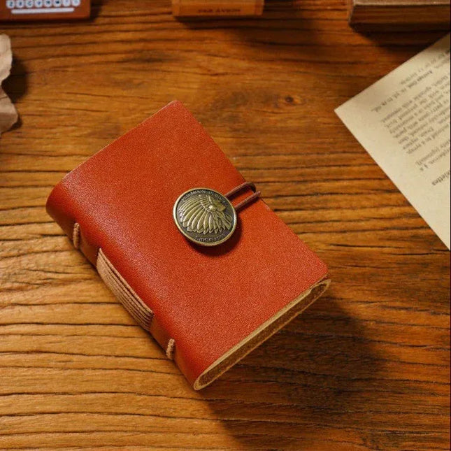 Sổ Da Bò Handmade Cao Cấp - Nút Đồng Cỡ Nhỏ - SO022 - MyChapter Notebook