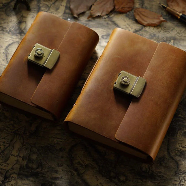 Sổ Da Bò Handmade Cao Cấp - Khóa Mật Khẩu - SO007 MyChapter Notebook