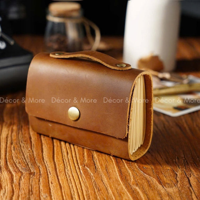 Sổ Tay Da Bò Handmade Cao Cấp - Cỡ Nhỏ Có Quai - SO0010 MyChapter Notebook