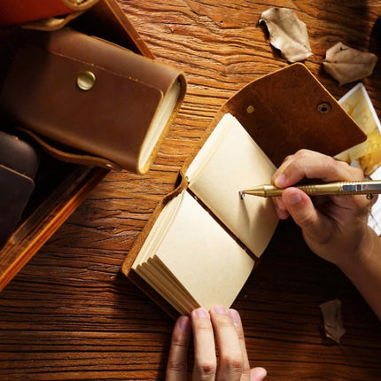 Sổ Tay Da Bò Handmade Cao Cấp - Cỡ Nhỏ Có Quai - SO0010 MyChapter Notebook