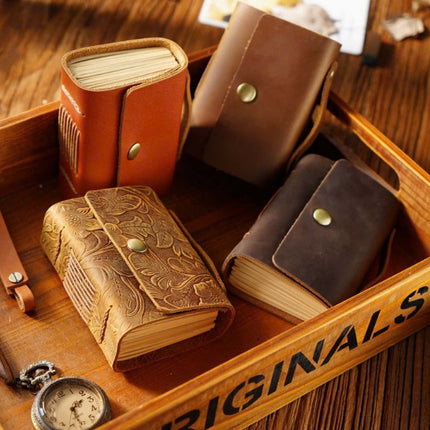 Sổ Tay Da Bò Handmade Cao Cấp - Cỡ Nhỏ Có Quai - SO0010 MyChapter Notebook