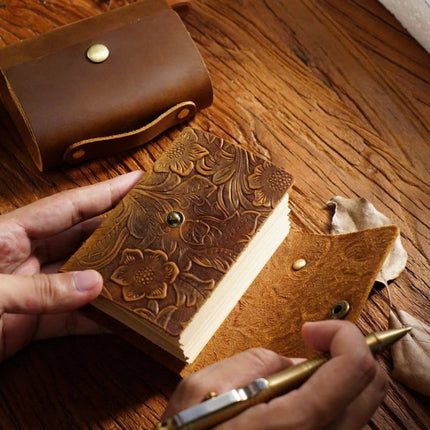 Sổ Tay Da Bò Handmade Cao Cấp - Cỡ Nhỏ Có Quai - SO0010 MyChapter Notebook